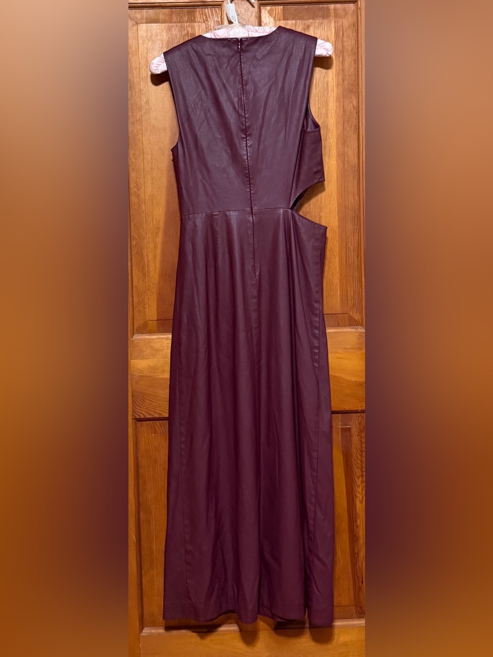 Jonathan Simkhai~Toni~Mulberry Faux Leather Midi Dress~Size 6~$625~ - Picture 6 of 7